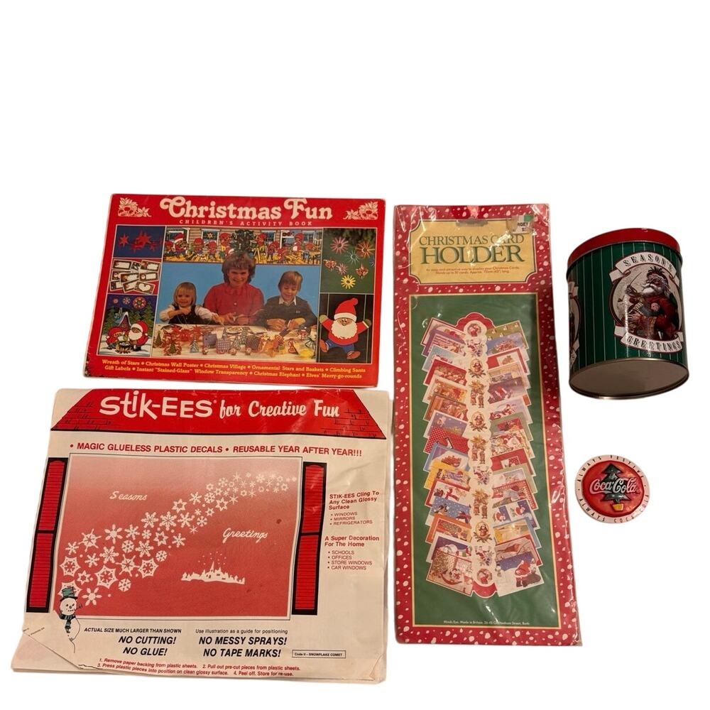 Lot of 5 Vintage Holiday Activity Kits/Decorations Stik-ees Christmas Fun